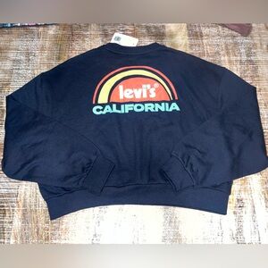 Levi's Ladies Black California Oversized Sweatshirt New W/Tags Size Large